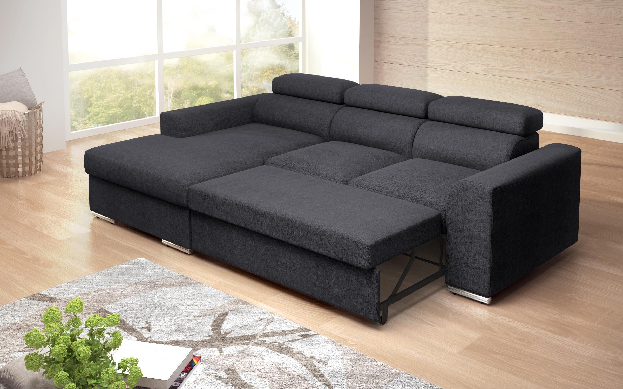 Extendable corner sofa Morgan, dark grey  12
